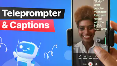 BIGVU Teleprompter & Captions header