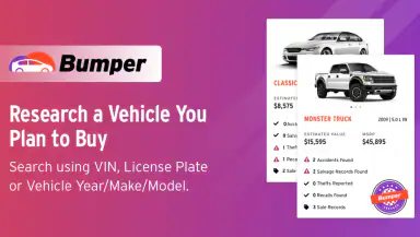 Bumper Vehicle History Reports header