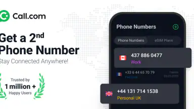 Call.com: 2nd Phone Number App header