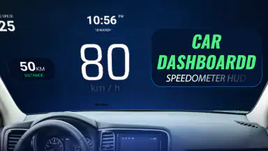 Car Dashboard Speedometer HUD header