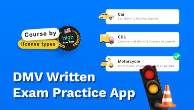 DMV Written Exam Practice App header