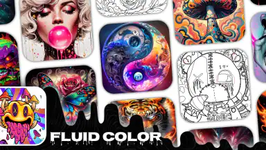 Fluid Art:Color By Number header