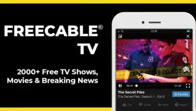 FREECABLE© TV App: Shows, News header