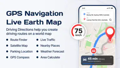 GPS Navigation: Live Earth Map header