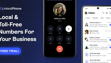 Linked Phone Business Number header