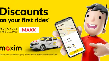 maxim — order a taxi & food header