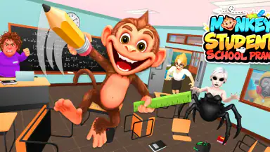 Monkey Student: School Prank header