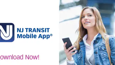 NJ TRANSIT Mobile App header