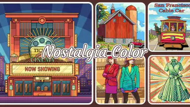 Nostalgia Color by number game header