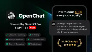 Open Chat - AI bot app header