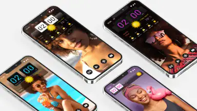 Sense Flip Clock & Weather header