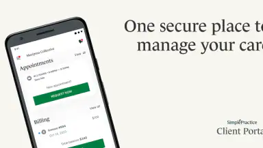 SimplePractice Client Portal header