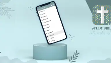 Study Bible with explanation header