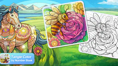 Tangle Color by Number Book header