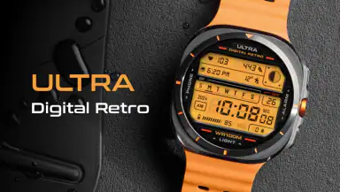 ULTRA Digital Retro watch face header
