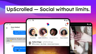 UpScrolled header