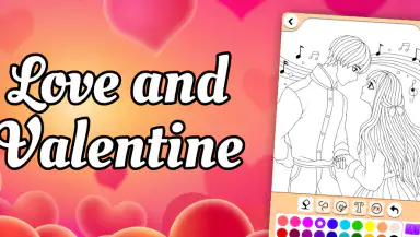 Valentines love coloring book header