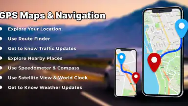 Voice GPS Map Navigation Route header