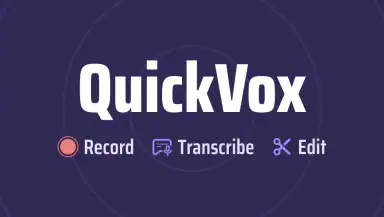 Voice & Transcribe - QuickVox header
