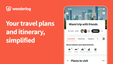 Wanderlog - Trip Planner App header