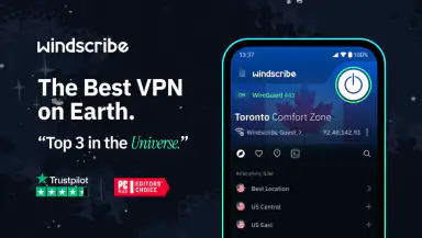 Windscribe: Fast & Secure VPN header
