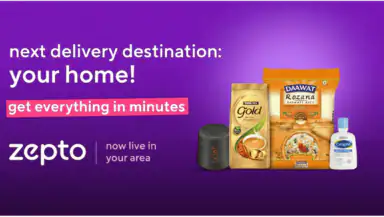 Zepto: Groceries in minutes header