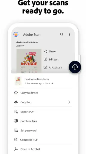 Adobe Scan AI PDF Scanner, OCR screenshot