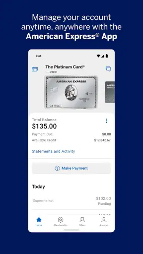 Amex screenshot