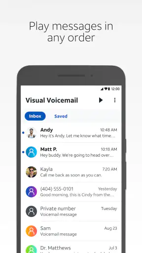 AT&T Visual Voicemail screenshot