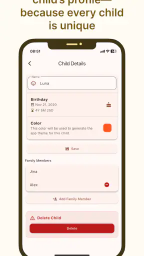 Baby journal screenshot