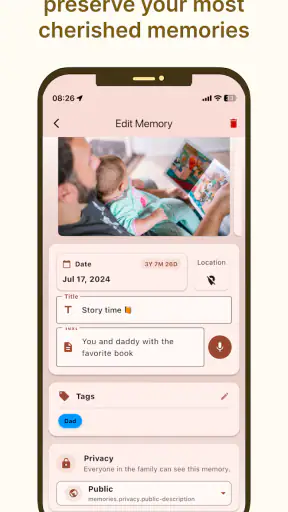 Baby journal screenshot