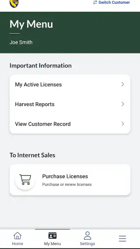 CDFW License screenshot