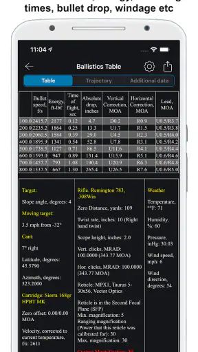 Chairgun Elite Ballistic Tool screenshot
