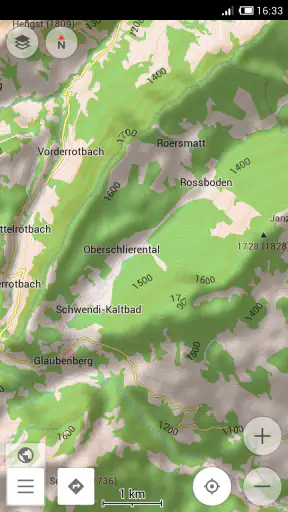 Contour lines plugin — OsmAnd screenshot