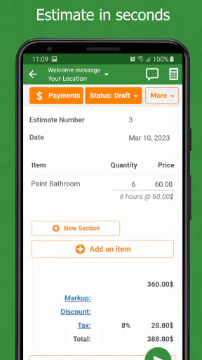 Contractor Estimate & Invoice screenshot