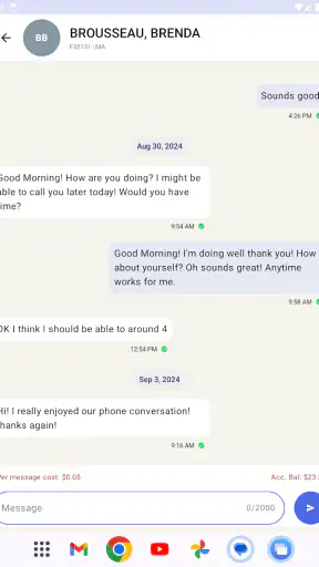 CorrLinks Text Chat screenshot