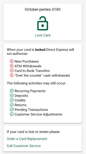 Direct Express® Mobile screenshot