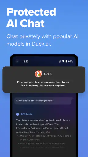 DuckDuckGo, Duck.ai (optional) screenshot