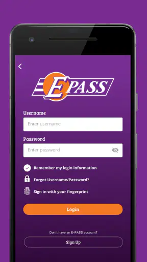 E-PASS Toll App screenshot