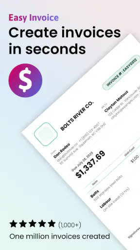 Easy Invoice & Estimate Maker screenshot