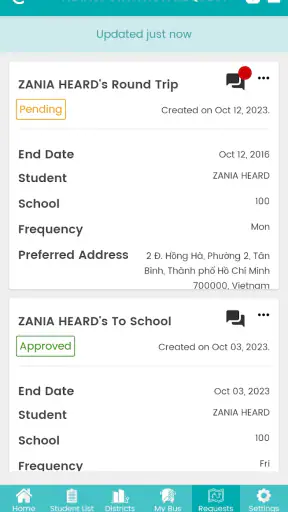 Edulog Parent Portal screenshot