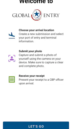 Global Entry screenshot
