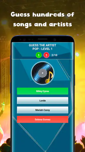 Guess the song music quiz game screenshot