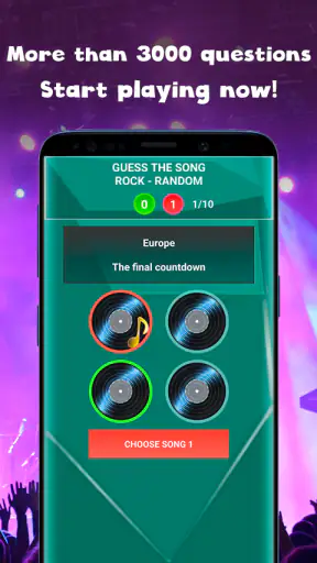 Guess the song music quiz game screenshot