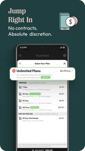 Hushed: US Second Phone Number screenshot