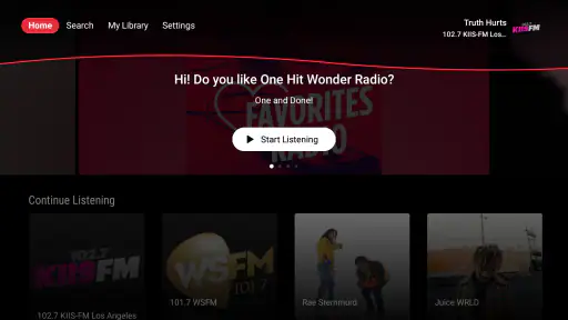 iHeartRadio for Google TV screenshot