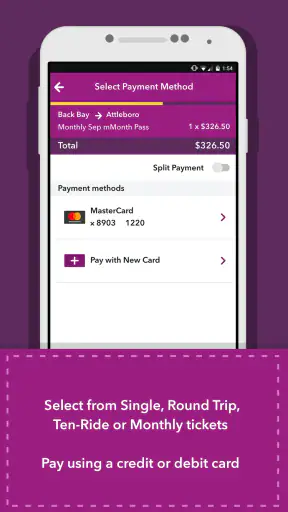 MBTA mTicket screenshot