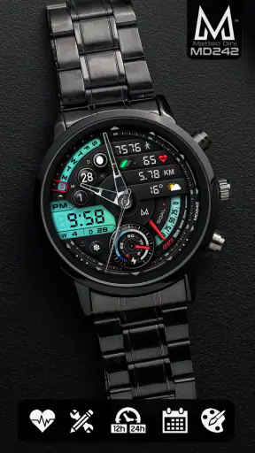 MD242 Hybrid watch face screenshot