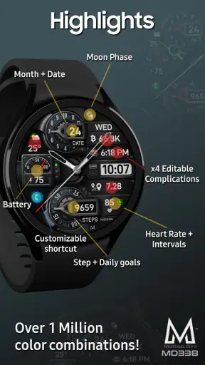 MD338 Hybrid watch face screenshot