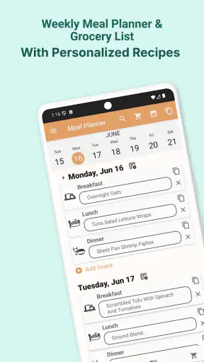 Meal Planner & Grocery List screenshot